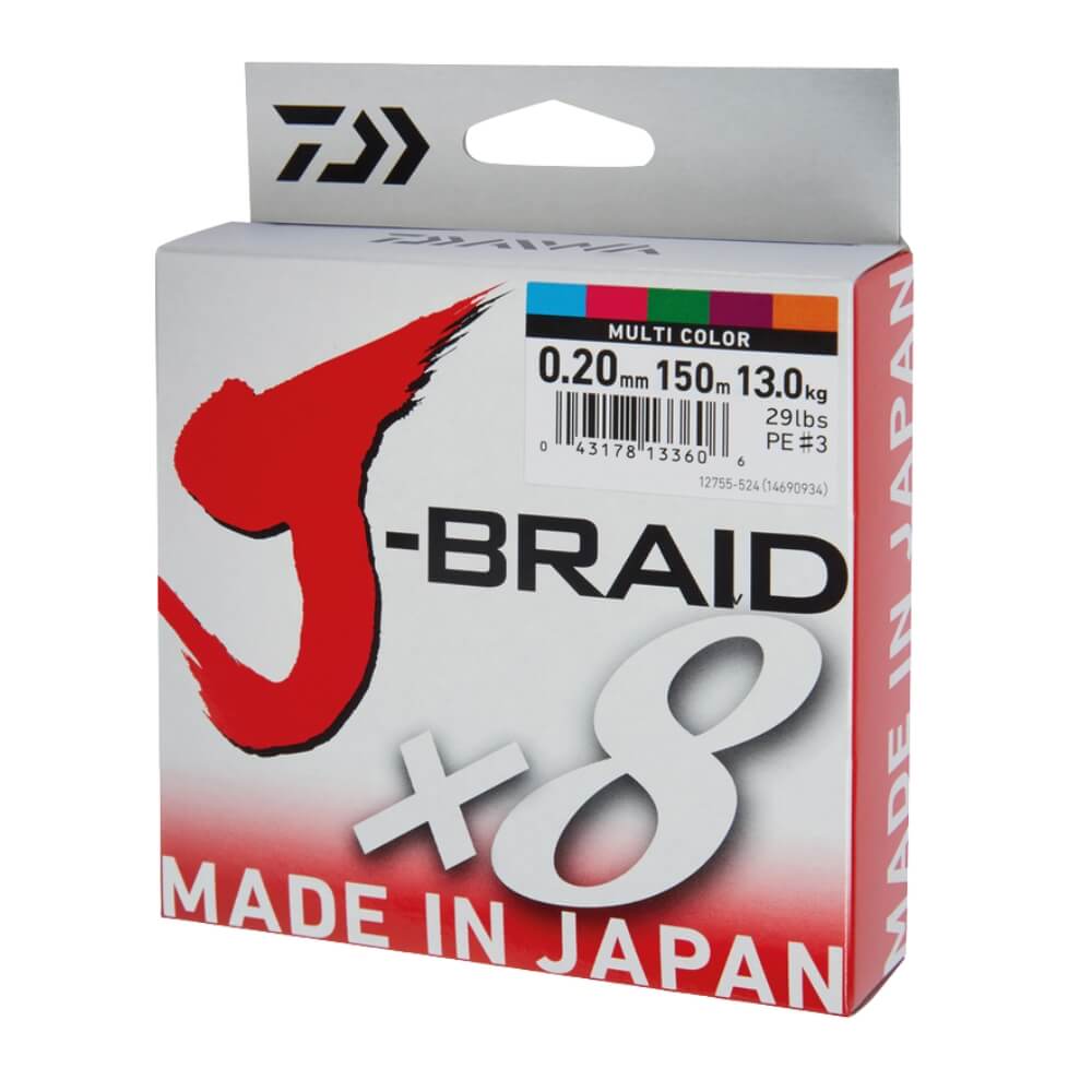 Daiwa J-Braid X8 (Multi-Color) / 150 m bij snoekenbaars.nl