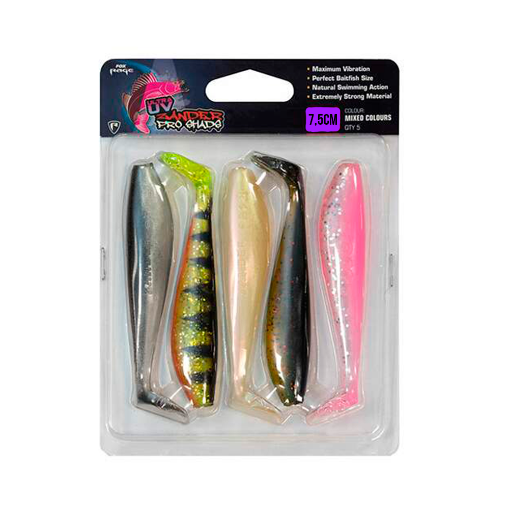 Fox Rage Zander Pro Shad Ultra UV Mixed Colour Pack bij snoekenbaars.nl