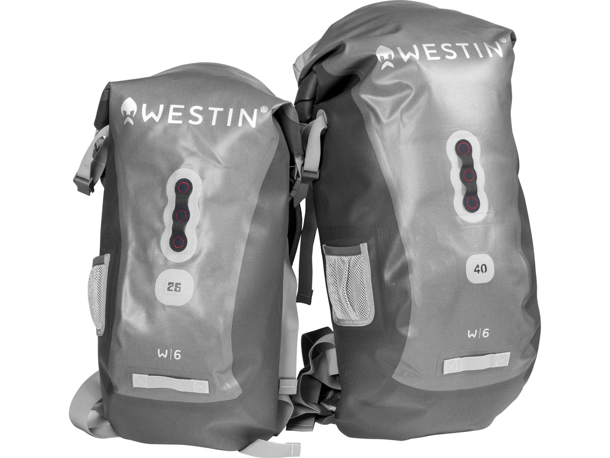 Westin W6 Roll-Top Backpack Silver/ Grey / 40 L bij snoekenbaars.nl
