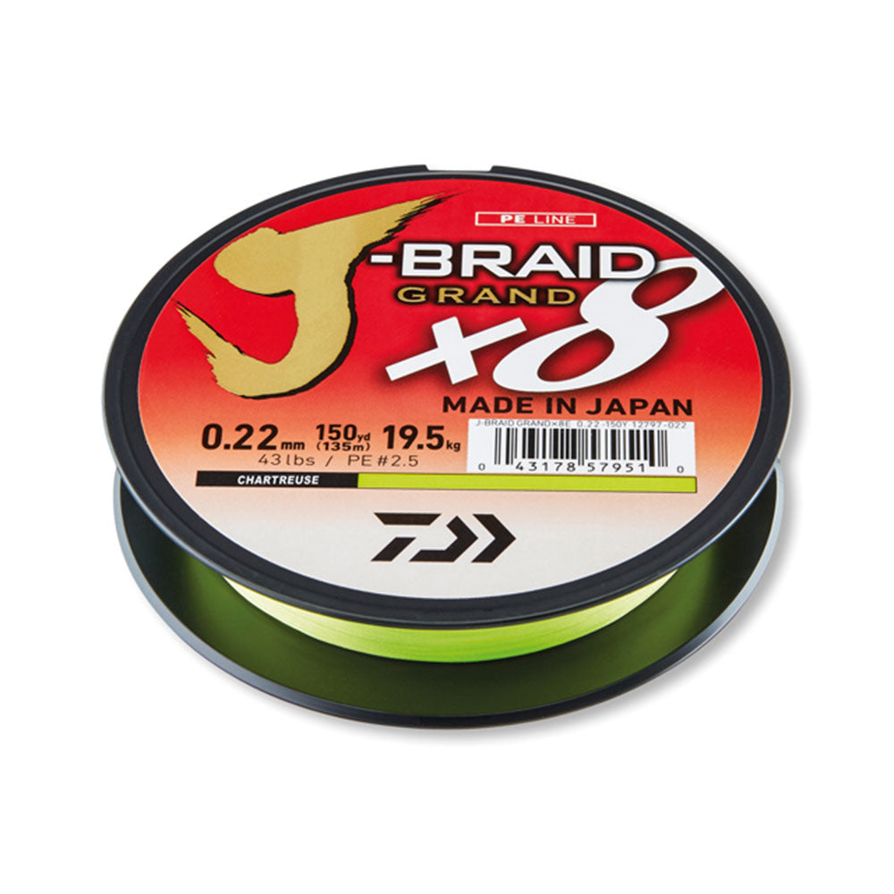 Daiwa J-Braid Grand x8E (Chartreuse) / 135 m bij snoekenbaars.nl