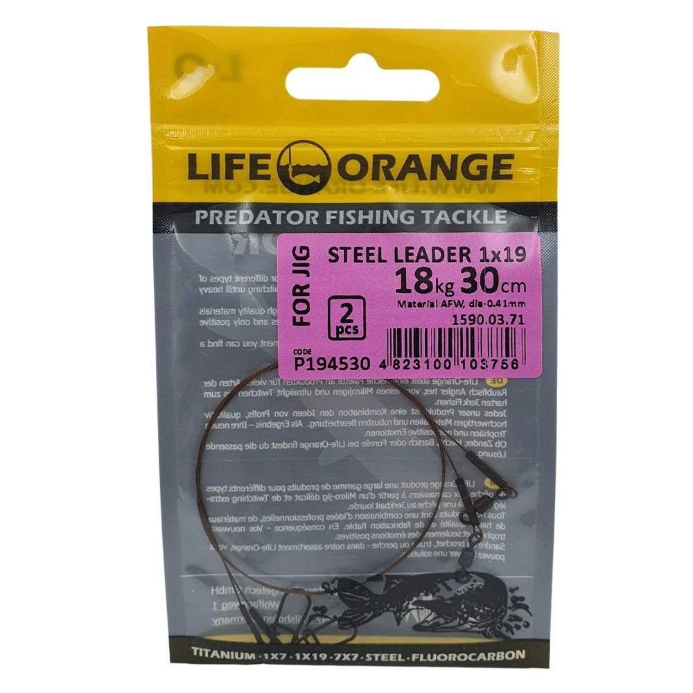 Life Orange 1x19 Steel Leader bij snoekenbaars.nl