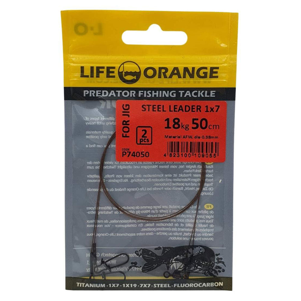 Life Orange 1x7 Steel Leader bij snoekenbaars.nl