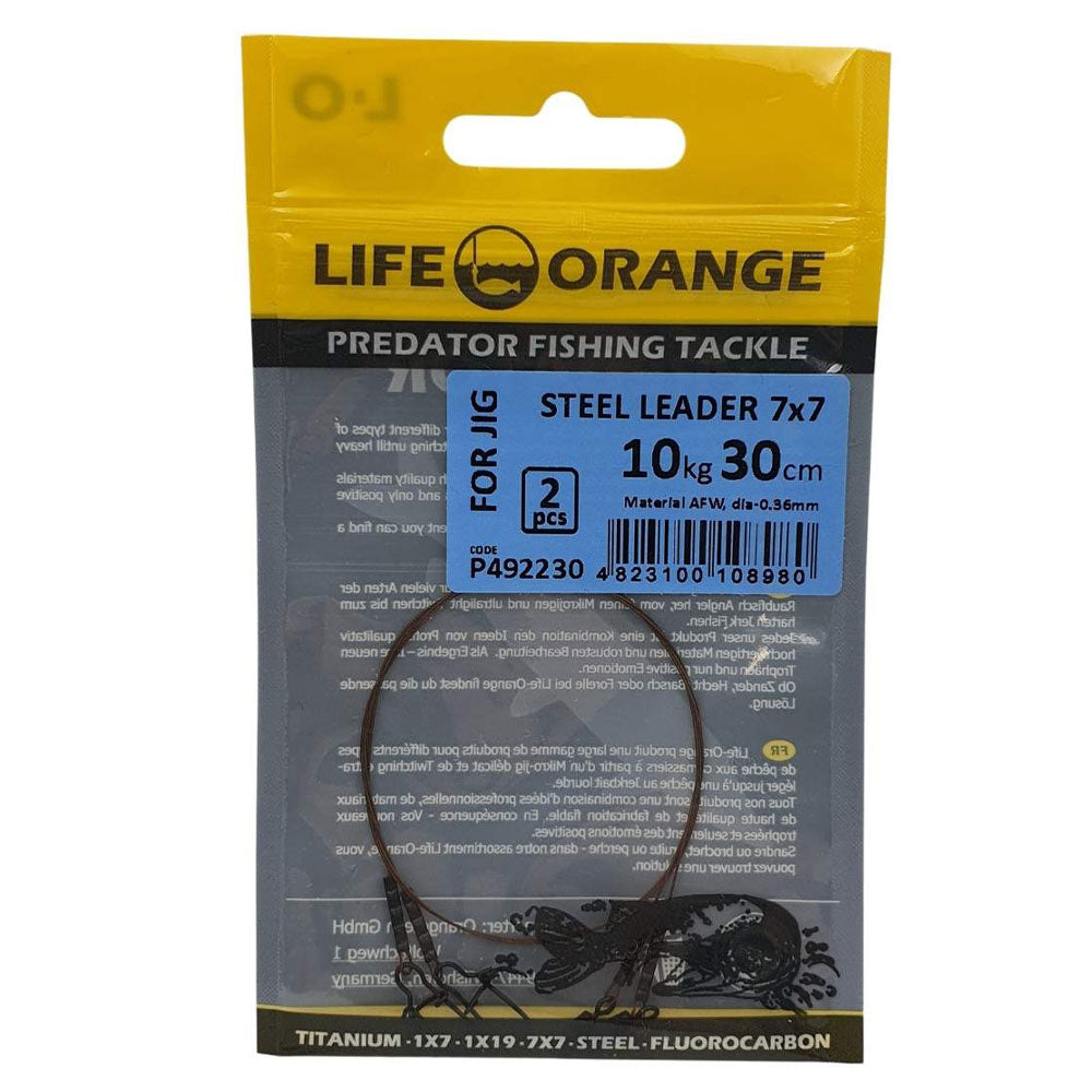 Life Orange 7x7 Steel Leader bij snoekenbaars.nl