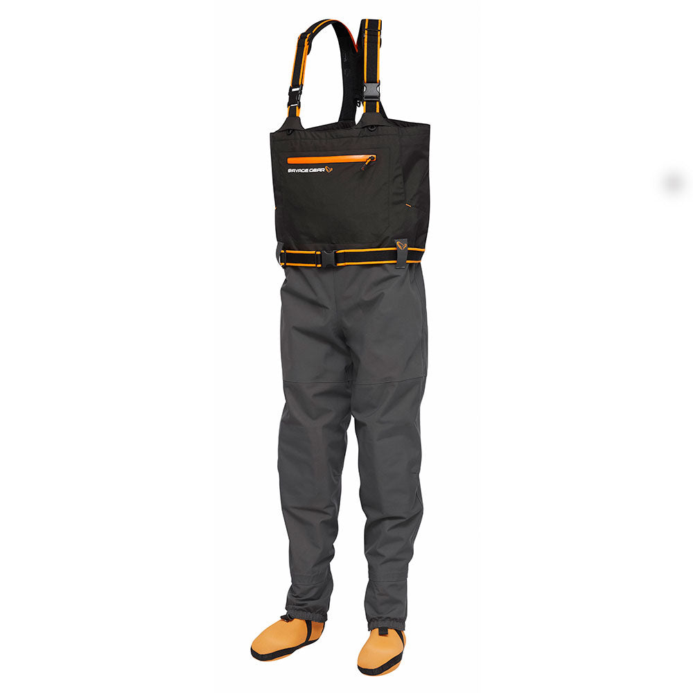 Savage Gear SG8 Chest Wader (Grey Black) bij snoekenbaars.nl