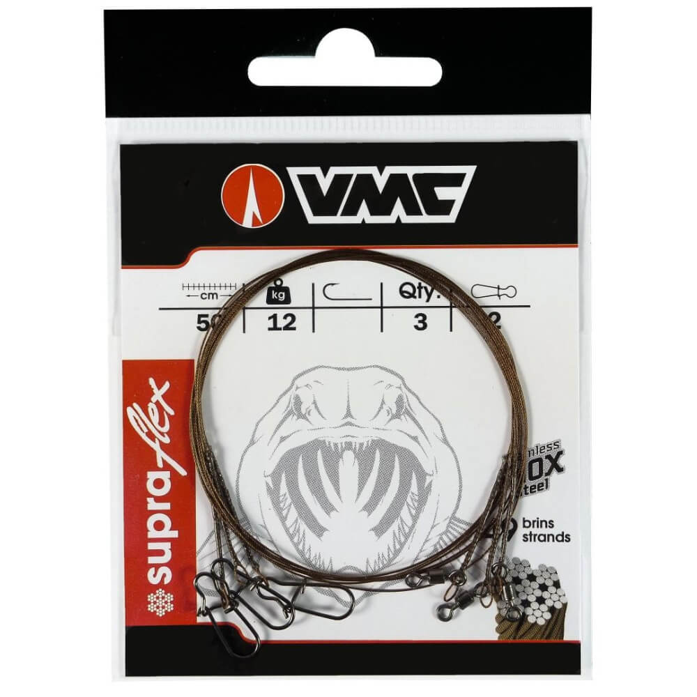 VMC Supraflex 7x7 Stahlvorfach / 50 cm bij snoekenbaars.nl