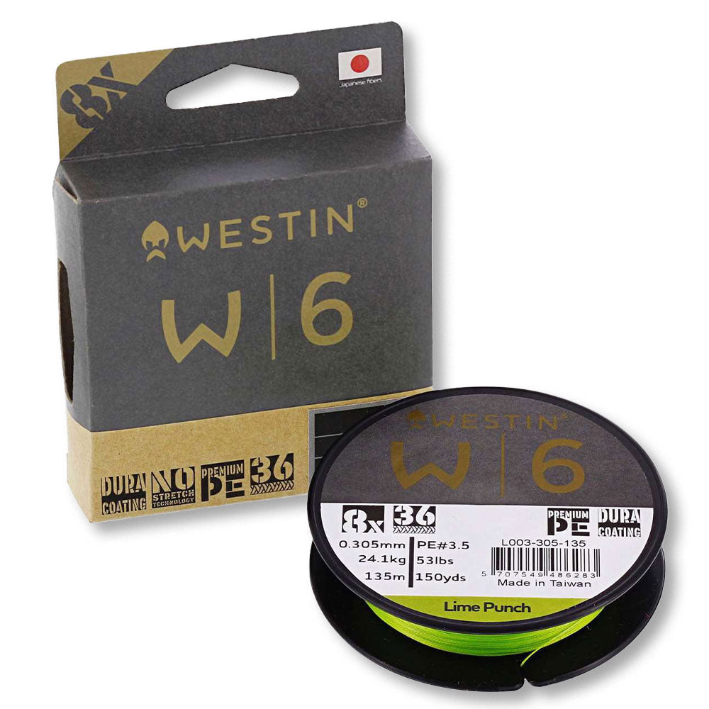 Westin W6 8-Braid (Lime Punch) / 135 m bij snoekenbaars.nl