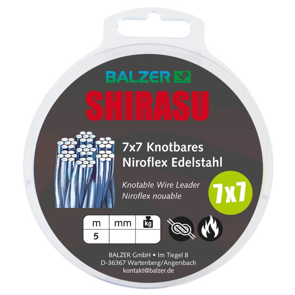 Balzer 7x7 Stahlvorfach (knopbaar / verhitbaar) / 5 m bij snoekenbaars.nl