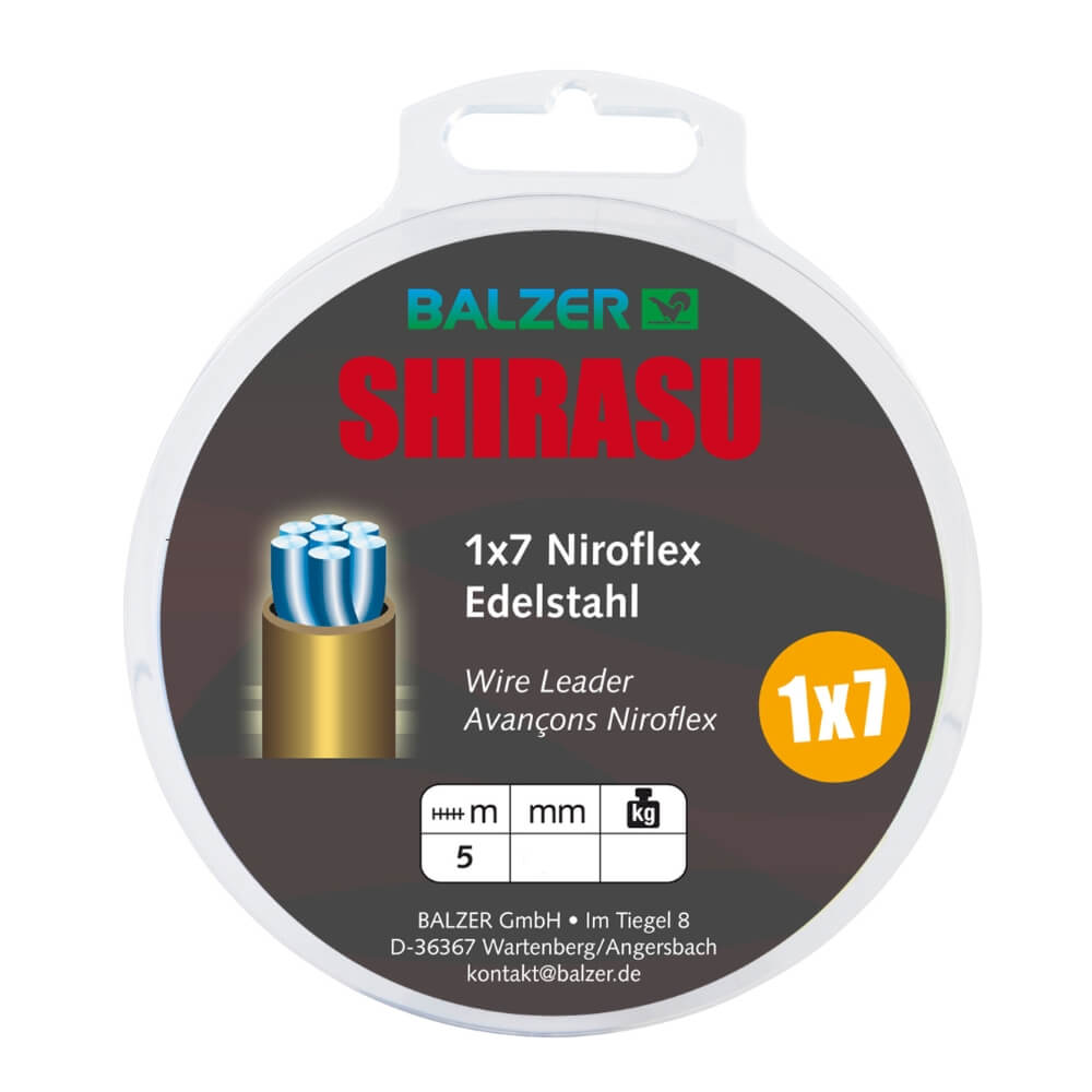 Balzer Shirasu 1x7 Stalen onderlijn (ongecoat) / 5 m bij snoekenbaars.nl