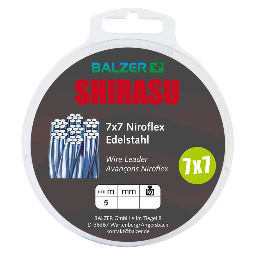 Balzer Shirasu 7x7 Stahlvorfach (ongecoat) / 5 m bij snoekenbaars.nl