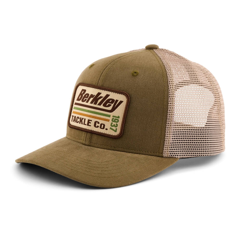 Berkley Striper Trucker Cap (Olive Khaki) bij snoekenbaars.nl