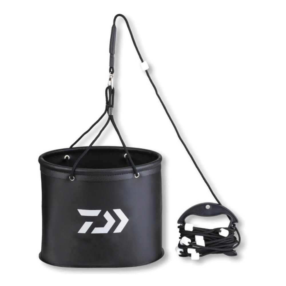 Daiwa EVA vouwemmer met touw bij snoekenbaars.nl