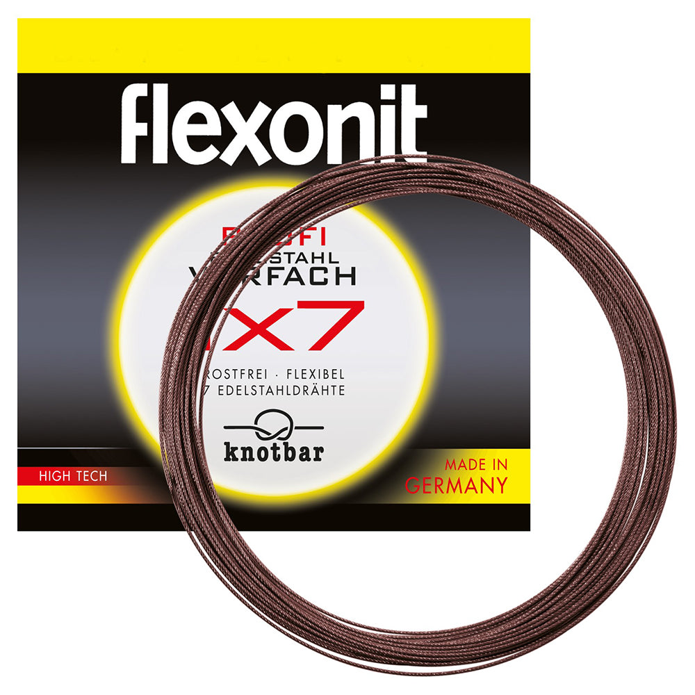 flexonit 1x7 stalen onderlijn per meter / 4 m bij snoekenbaars.nl