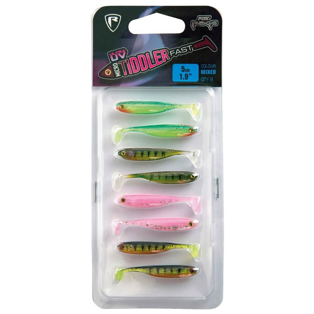 Fox Rage Micro Tiddler Fast Ultra UV Mixed Colour Pack / 5 cm bij snoekenbaars.nl