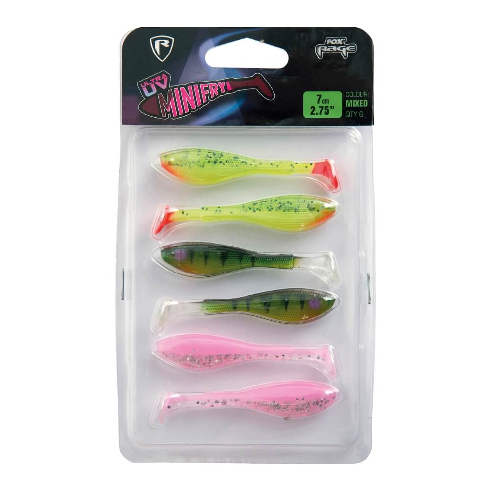 Fox Rage Mini Fry UV Mixed Colour Pack / 7 cm bij snoekenbaars.nl