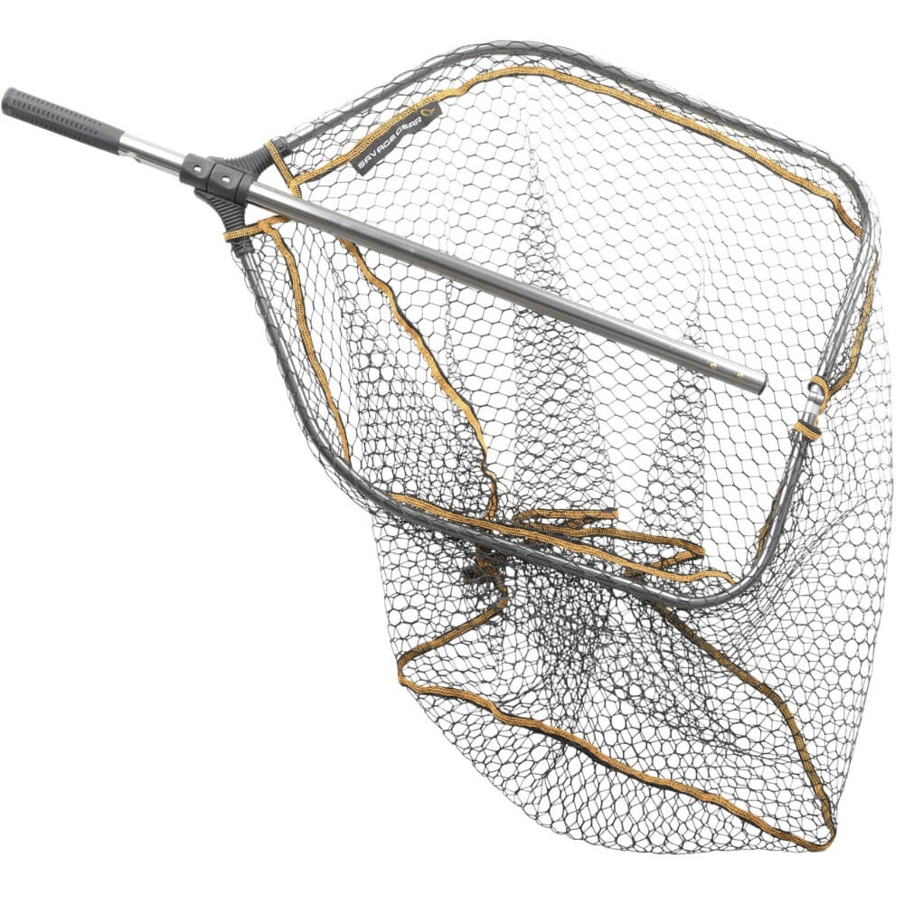 Savage Gear Pro Folding Rubber Mesh Landing Net / schepnet bij snoekenbaars.nl