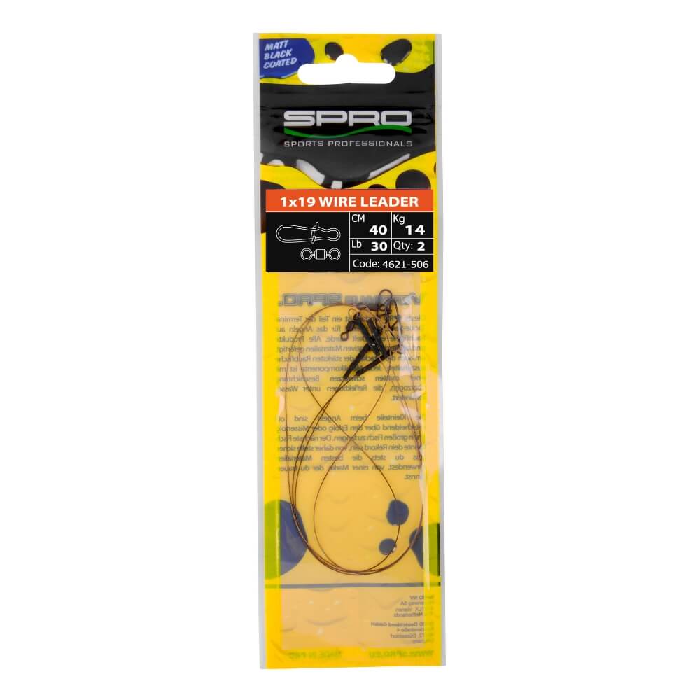SPRO Matte Black Leader 1x19 Wire bij snoekenbaars.nl
