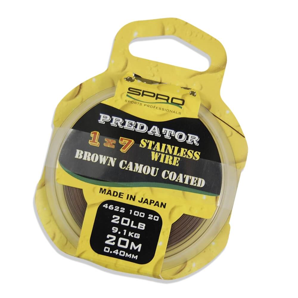 SPRO Pike Fighter 1x7 Brown Coated Wire / 20 m bij snoekenbaars.nl