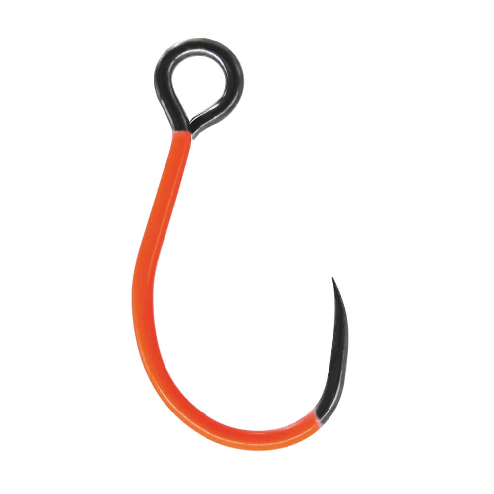VMC 7237B Inline UV Orange (Barbless / zonder weerhaak) bij snoekenbaars.nl